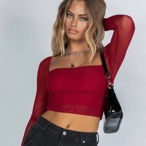 Princess Polly City Lights Longsleeve in Red